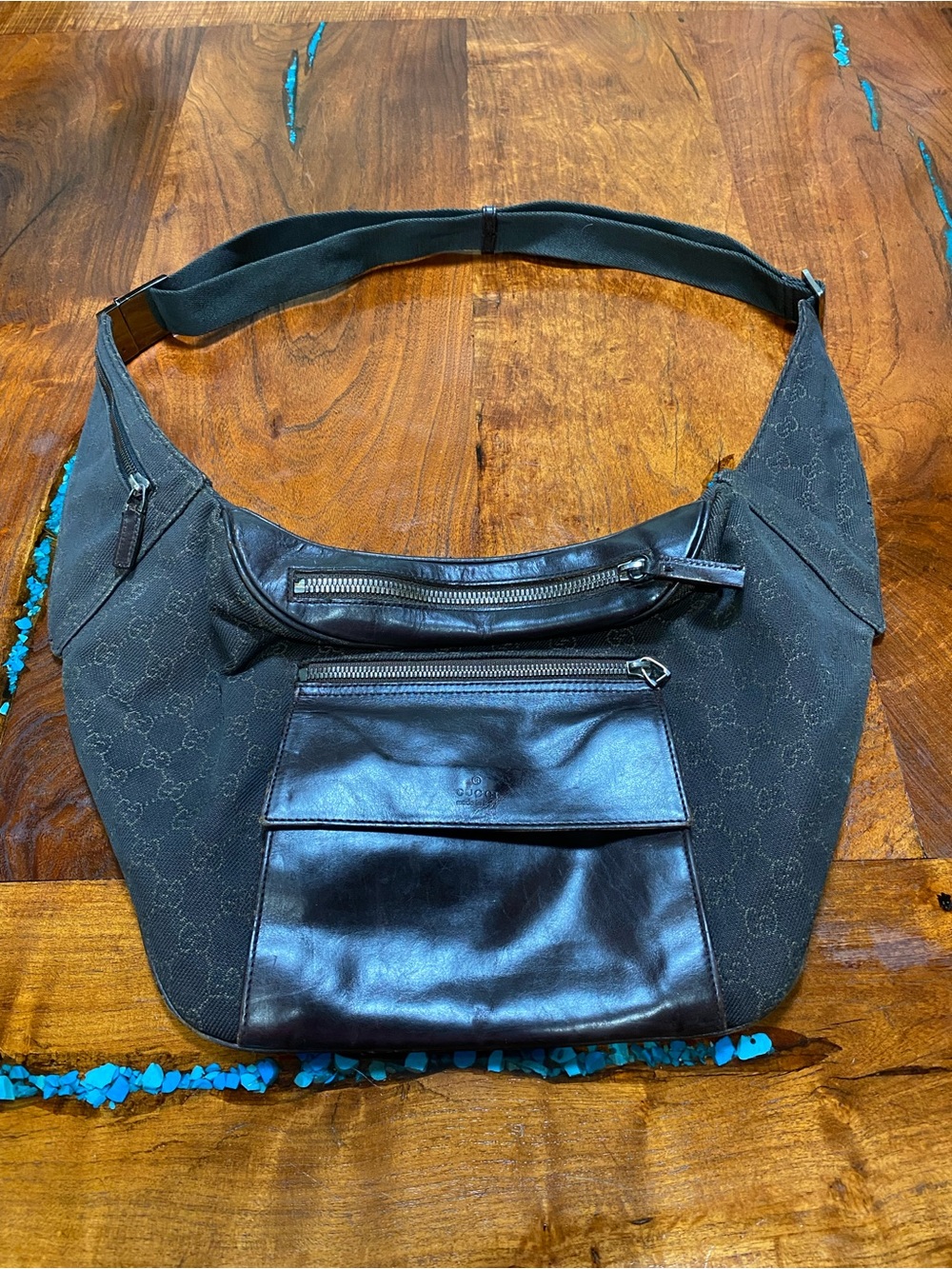 Gucci Brown Canvas and Leather Shoulder Sling bag/crossbody